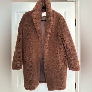 Aritzia brown teddy coat